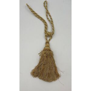 Decorative Gold Tassel With Braided Cord & Beaded Accents 28" Long